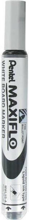 Viltstift Pentel MWL5 Maxiflo whiteboard zwart 1mm | 12 stuks