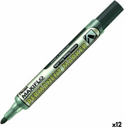 Viltstift Pentel NLF50 maxiflo rond zwart 1.5-3mm | 12 stuks