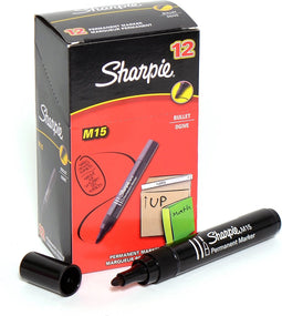 Viltstift Sharpie M15 rond zwart 1.8mm | 12 stuks