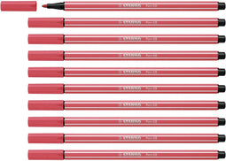 Viltstift stabilo pen 68/47 roest rood - 10 stuks