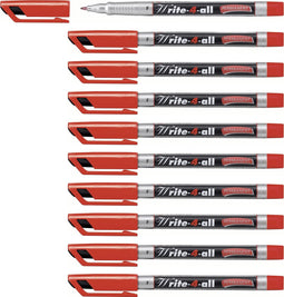 Viltstift STABILO Write-4-All 156/40 permanent rood fijn - 10 stuks