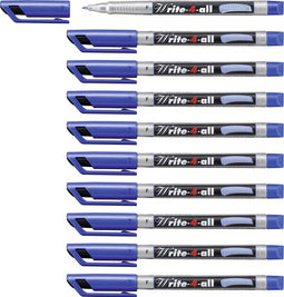 Viltstift STABILO Write-4-All 156/41 permanent blauw fijn - 10 stuks
