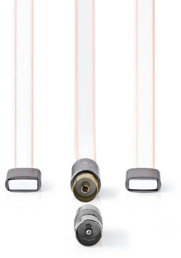 Nedis Coaxkabel - IEC (Coax) Male - IEC (Coax) Male - Verguld - 50 Ohm - Onafgeschermd - 2.00 m - Plat - PVC - Antraciet - Doos