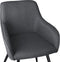 tectake® Marilyn - Eetkamerstoel - Linnenlook - Donkergrijs/Zwart - 58 x 62 x 82 cm