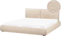 VINAY - Tweepersoonsbed - Beige - 180 x 200 cm - Bouclé