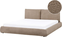 VINAY - Tweepersoonsbed - Taupe - 180 x 200 cm - Bouclé