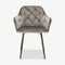 Vinny Dining Chair, Grey Velvet & Black legs