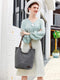 Vintage Canvas Handtas voor Dames - Ruime en Stijlvolle Schoudertas in Grijs