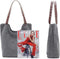 Vintage Canvas Handtas voor Dames - Ruime en Stijlvolle Schoudertas in Grijs