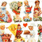 Vintage plaatjes - Poëzieplaatjes - Klassieke motieven - Kinderen - 2 vellen