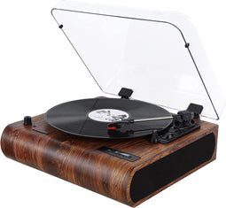 Vinyl platenspeler VOSTERIO Bluetooth platenspeler met geïntegreerde hifi-stereoluidspreker