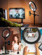 Viozon Overhead Live Stand met 12 inch LED-ringlamp - Verstelbare Hoogte en Hoek - Twee Telefoonhouders