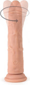 Virgite roterende vibrerende dildo van 19 cm met afstandsbediening - beige