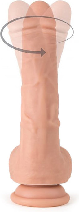 Virgite roterende vibrerende dildo van 19 cm met afstandsbediening - beige