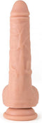 Virgite roterende vibrerende dildo van 19 cm met afstandsbediening - beige
