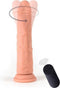 Virgite roterende vibrerende dildo van 19 cm met afstandsbediening - beige
