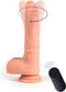 Virgite roterende vibrerende dildo van 19 cm met afstandsbediening - beige