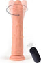 Virgite roterende vibrerende dildo van 21 cm met afstandsbediening - beige