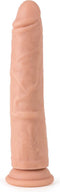 Virgite roterende vibrerende dildo van 21 cm met afstandsbediening - beige