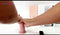 Virgite roterende vibrerende dildo van 21 cm met ballen en remote control - beige