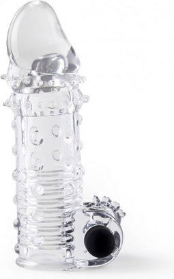 Virgite S11 Realistische Penis Sleeve met Vibratie 15 cm- transparant