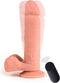 Virgite vibrerende dildo van 21 cm met ballen en remote control - beige