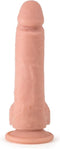 Virgite vibrerende dildo van 21 cm met ballen en remote control - beige