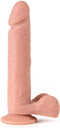 Virgite vibrerende dildo van 24.5 cm met ballen en remote control - beige