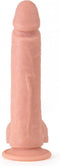 Virgite vibrerende dildo van 24.5 cm met ballen en remote control - beige