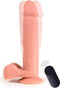 Virgite vibrerende dildo van 24.5 cm met ballen en remote control - beige