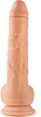 Virgite Vibrerende en Stotende Dildo met Remote R14 - lichte Beige