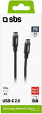 SBS TECABLETCC20BK - USB-C - 25W Power Delivery 1,5m - Zwart