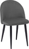 VISALIA - Eetkamerstoel set van 2 - Grijs - Fluweel