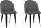VISALIA - Eetkamerstoel set van 2 - Grijs - Fluweel