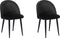 VISALIA - Eetkamerstoel - Zwart - Fluweel