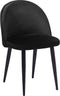 VISALIA - Eetkamerstoel - Zwart - Fluweel