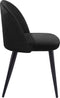 VISALIA - Eetkamerstoel - Zwart - Fluweel