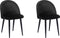 VISALIA - Eetkamerstoel - Zwart - Fluweel