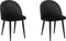 VISALIA - Eetkamerstoel - Zwart - Fluweel