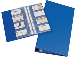 Visitekaartmap 120 kaartjes 105x65mm Rillstab Blauw