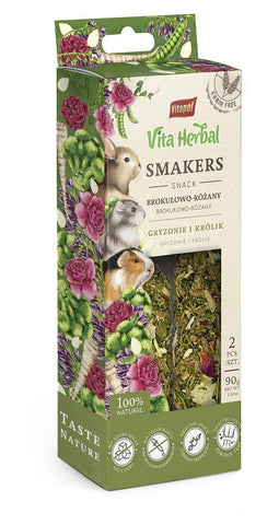 VITA HERBAL Smakers broccoli and rose - treat for rodents and rabbit - 2 pcs
