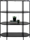 Vita Shelf - Ovale plank met zwart frame en 4 zwarte planken