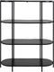 Vita Shelf - Ovale plank met zwart frame en 4 zwarte planken