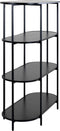 Vita Shelf - Ovale plank met zwart frame en 4 zwarte planken