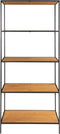 Vita Shelf - Schap met zwart frame en 5 eikenlook planken 80x36x170 cm