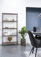 Vita Shelf - Schap met zwart frame en 5 eikenlook planken 80x36x170 cm