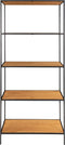 Vita Shelf - Schap met zwart frame en 5 eikenlook planken 80x36x170 cm