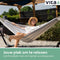 Vita5 Hangmat met Standaard – 2 Persoons – Incl. Bekerhouder – 205kg Draaggewicht – Blauw/Wit