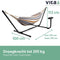 Vita5 Hangmat met Standaard 2 Persoons - Incl. Bekerhouder - Draaggewicht 205 kg - Blauw Wit Bruin - Verstelbare Lengte - Incl. Draagtas