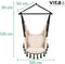 Vita5 XXL Hangstoel | Binnen&Buiten Hangnest | Incl. 2 Kussens en Boekenvak | Volwassenen&Kinderen | Hangmatstoel tot 200kg | Beige